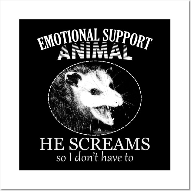 Emotional Support Animal Opossum Wall Art by giovanniiiii